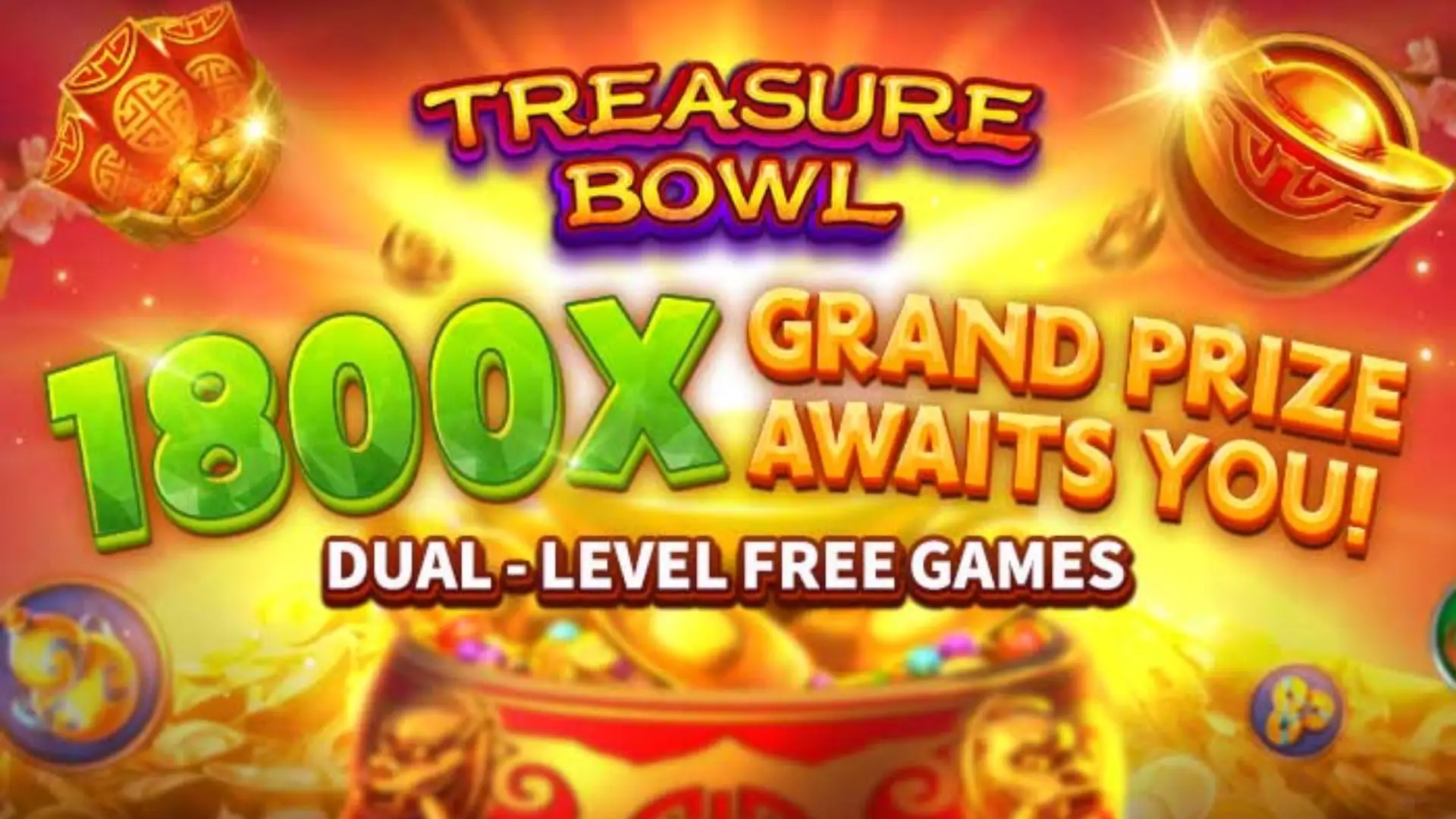 Multiplicadores Treasure Bowl 66gg - 7777x Máximo com Tigela Dourada